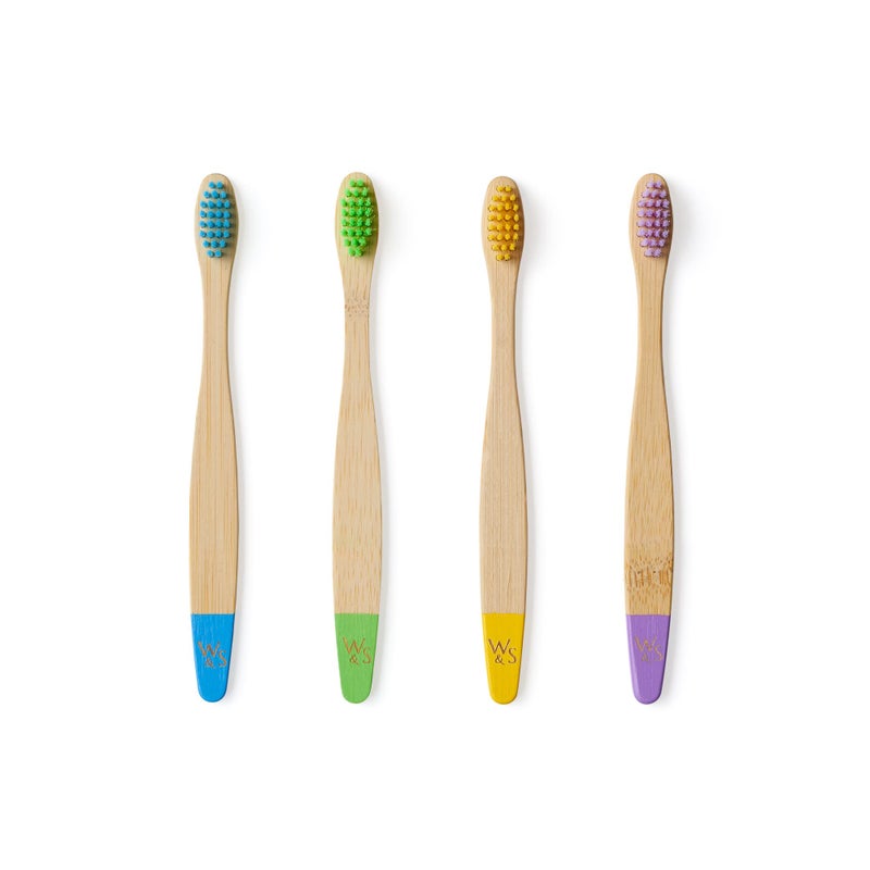 Wild Stone Wild & Stone Organic Children's Bamboo Toothbrush | Four Colors | Soft Fibre Bristles | 100% Biodegradable Handle | BPA Free | Vegan Eco Friendly Kids Toothbrushes - Image 5